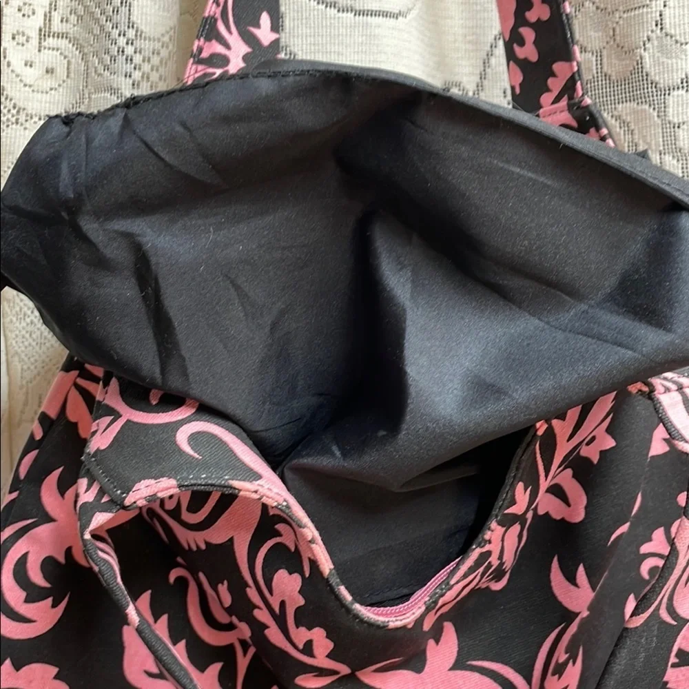 Belvah Elegant Pink and Black Patterned Women's Bag